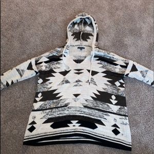 Long Sleeve Hooded aztec Sweater